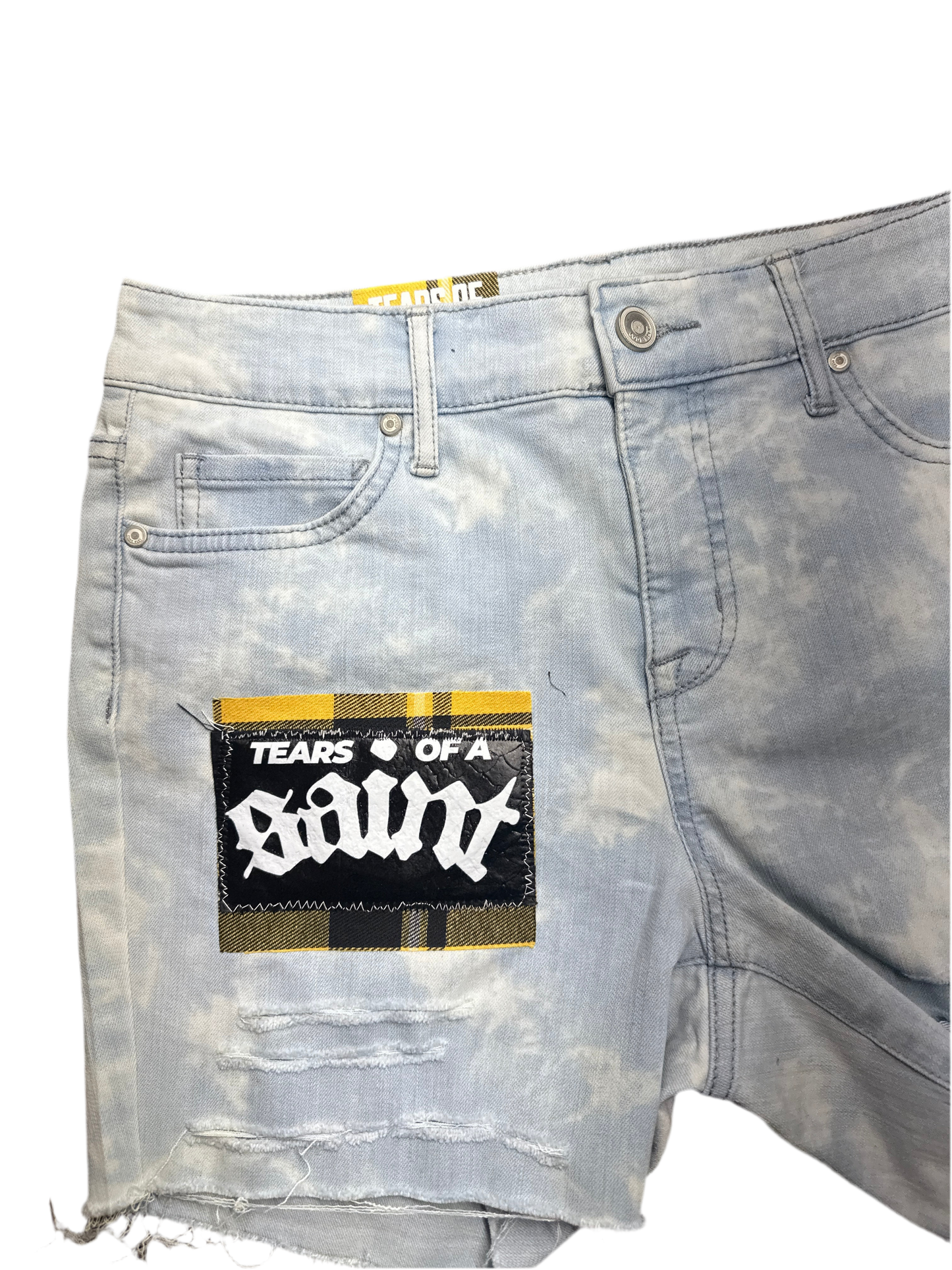 Saint Tears Denim Shorts – Varsity Edition