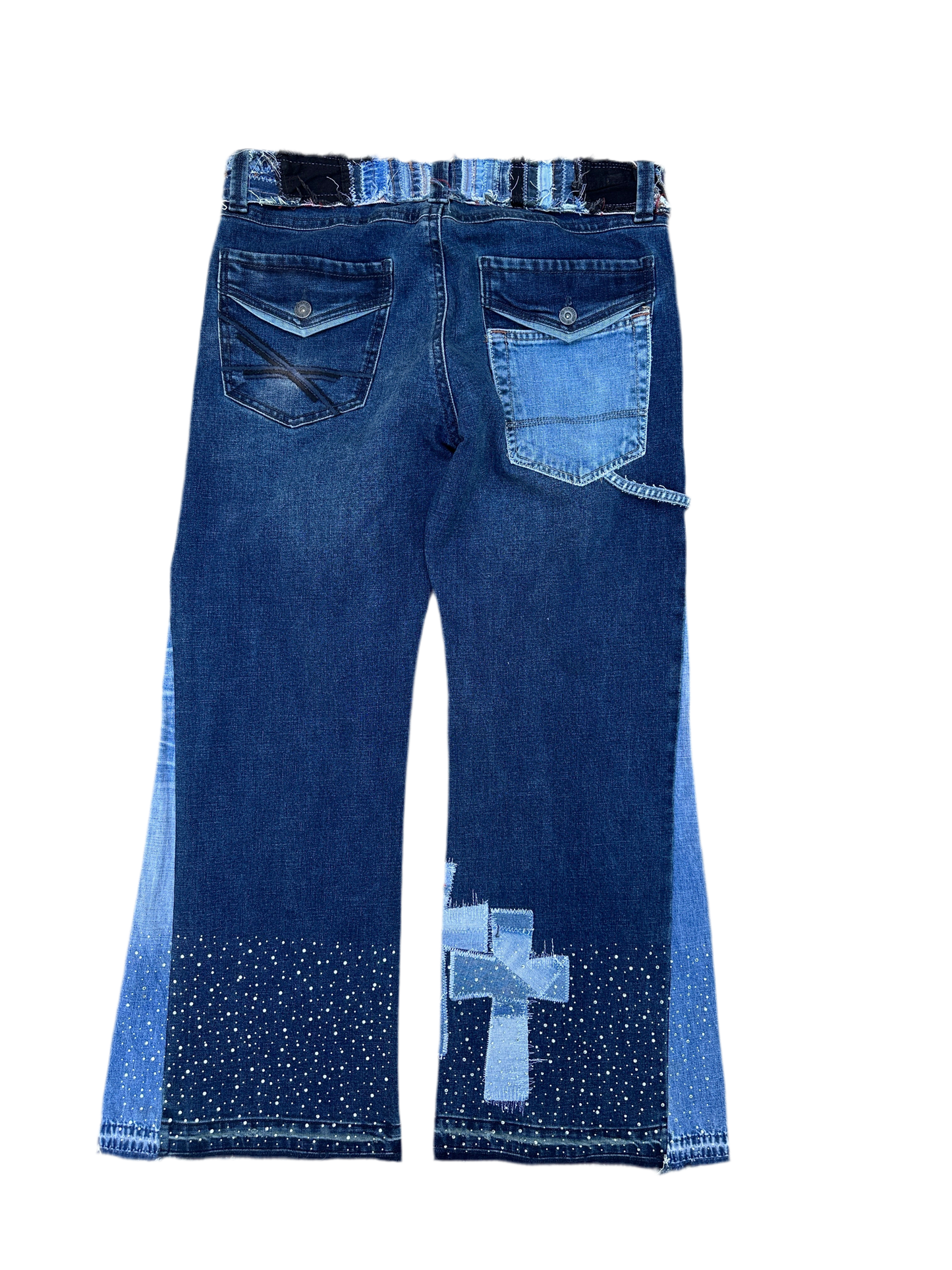 “Heavenly Cross Rhinestone Denim”