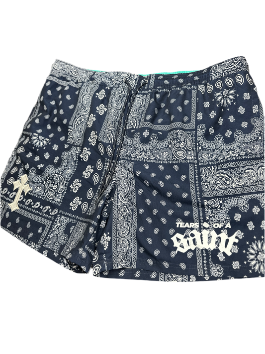 “Saint Paisley” Mesh Shorts