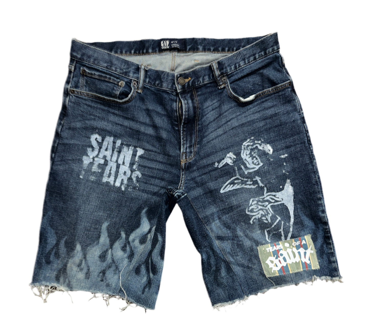 “Saint Fear” Denim Shorts