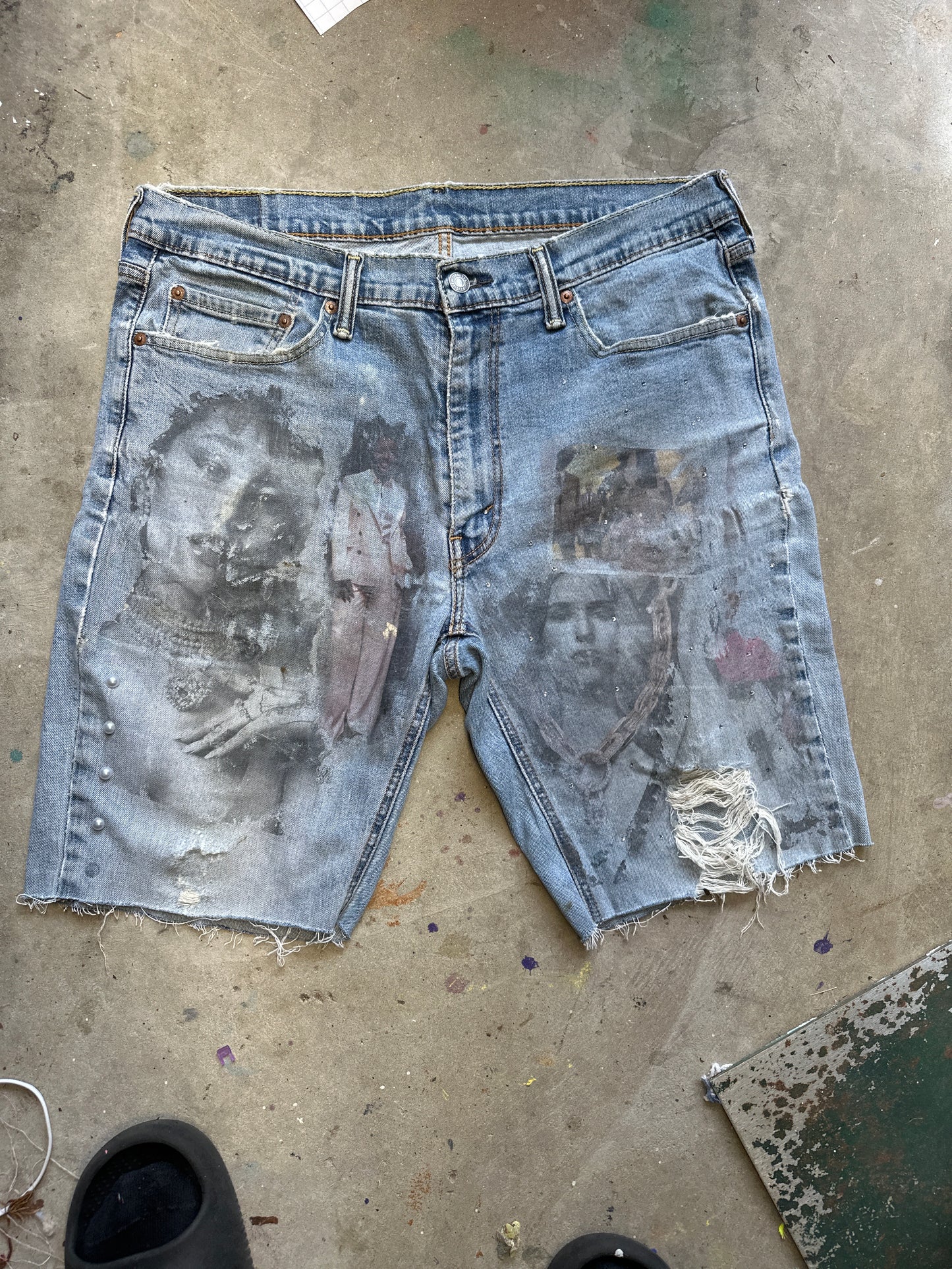 “Saints in Frames” Denim Shorts
