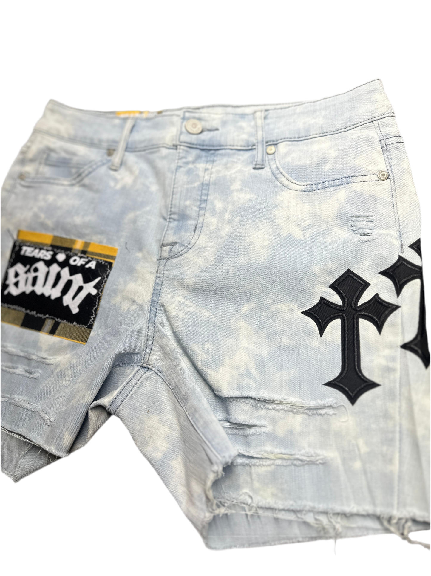 Saint Tears Denim Shorts – Varsity Edition