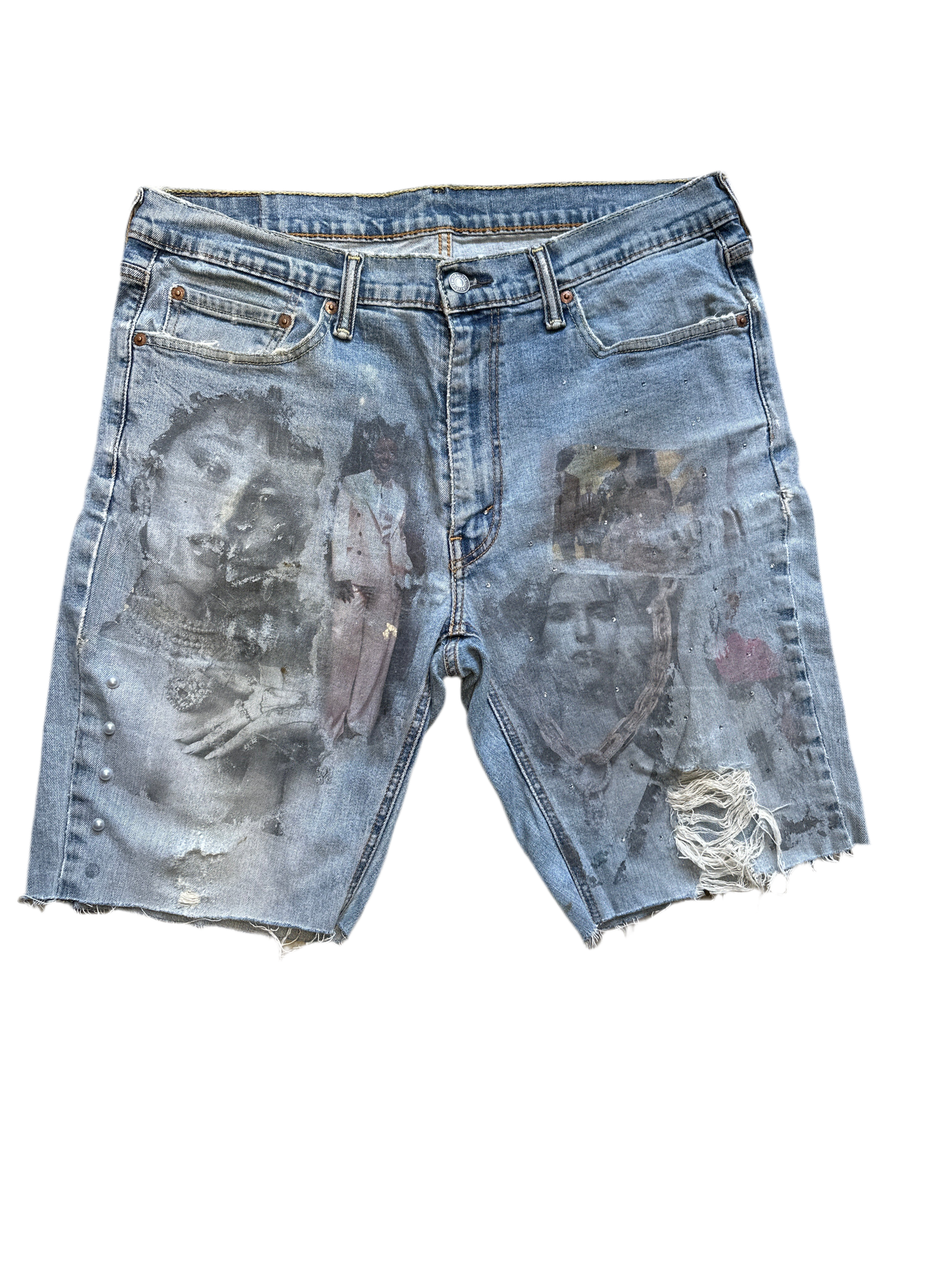 “Saints in Frames” Denim Shorts
