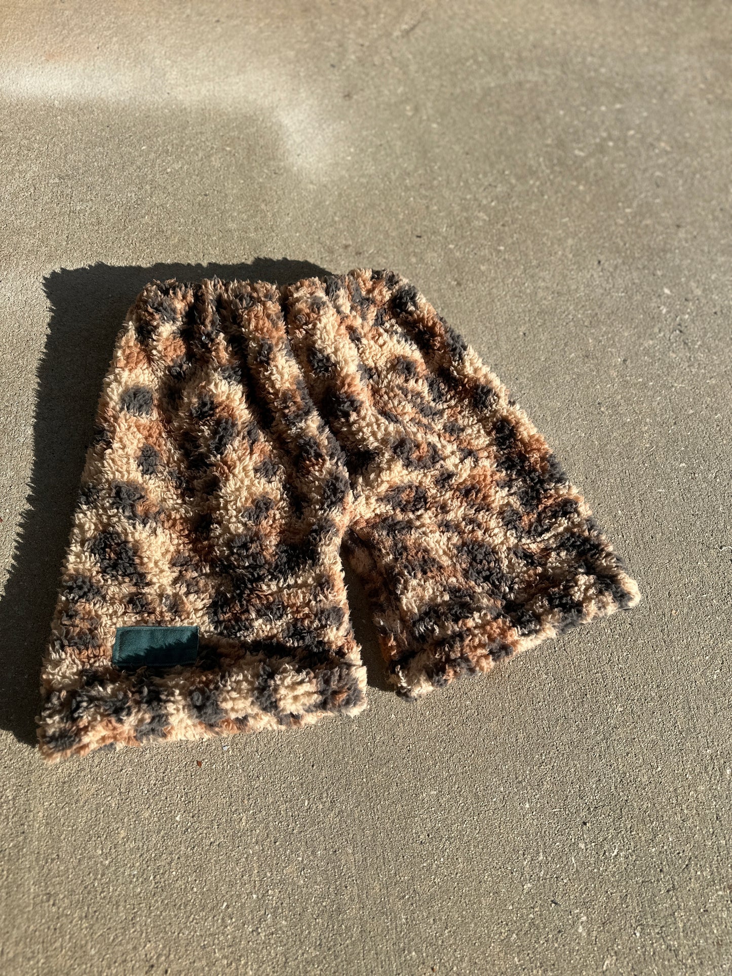 Fuzzy Leopard Shorts