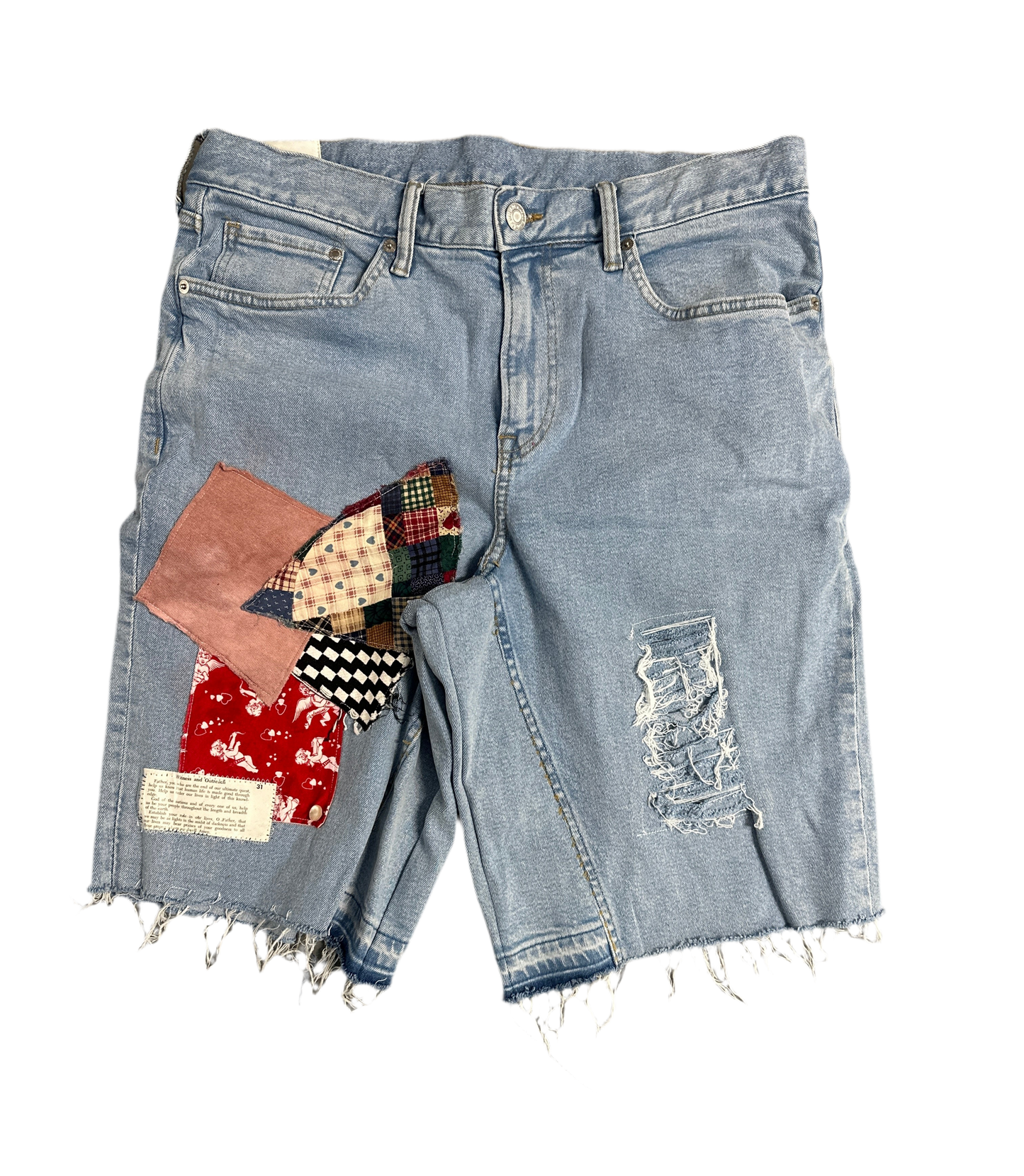 Rebel Patchwork Denim Shorts