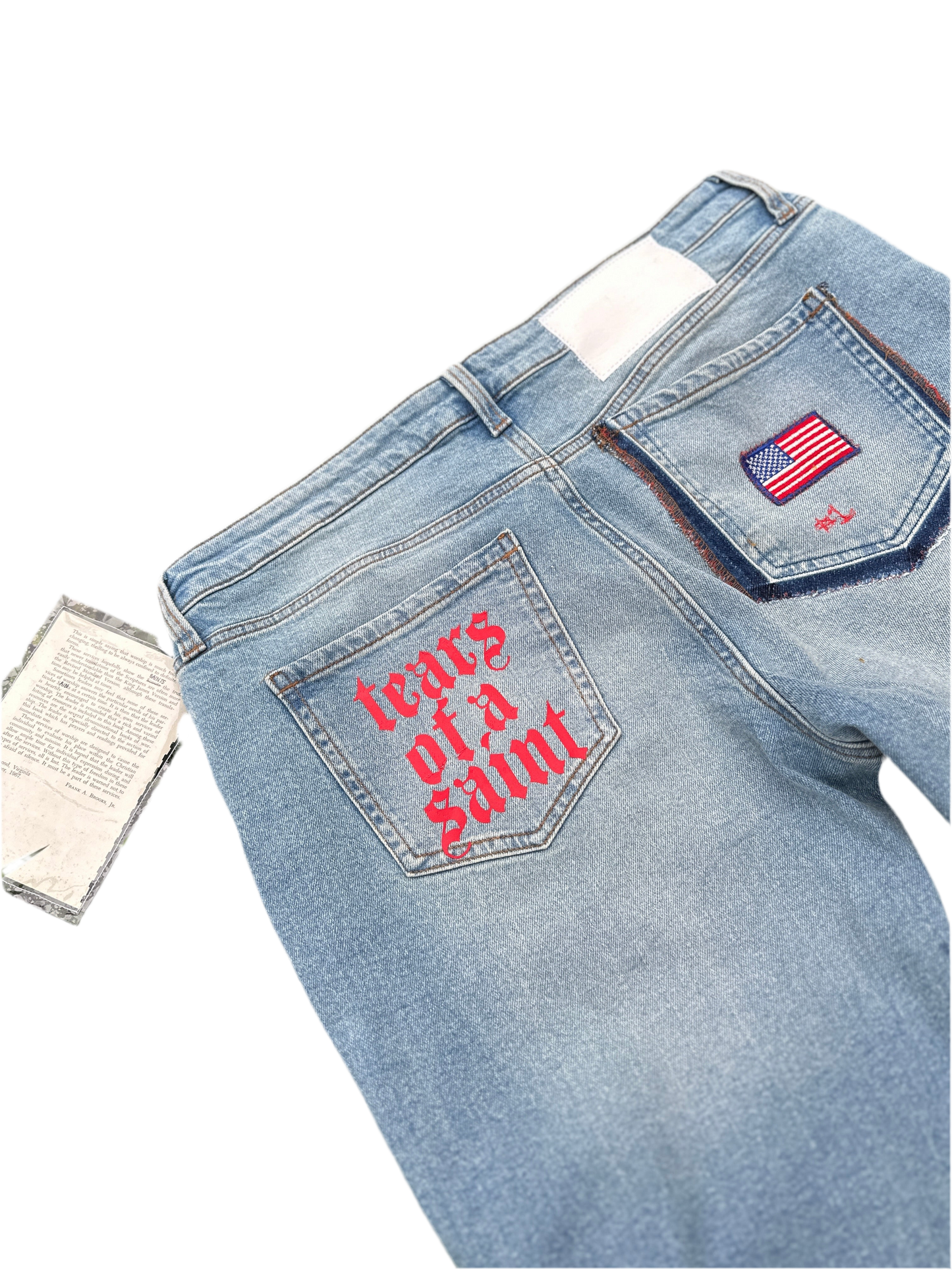 “Saints Honor” Patchwork Denim