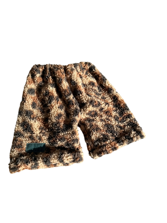 Fuzzy Leopard Shorts