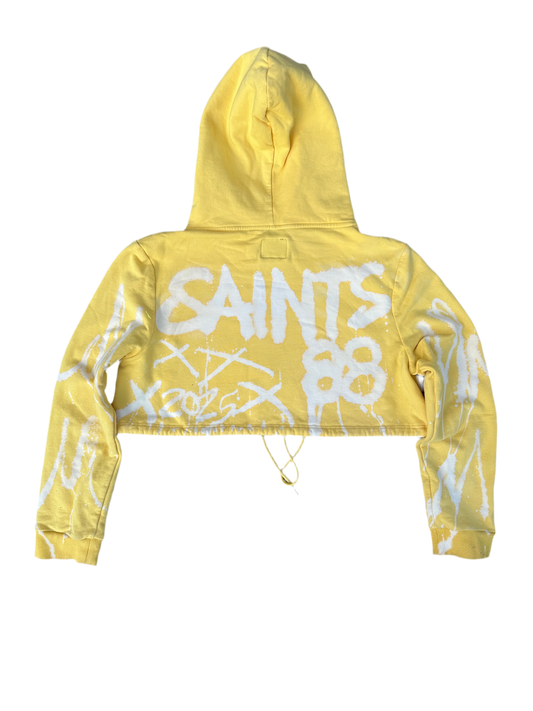 Saints Graffiti Cropped Hoodie