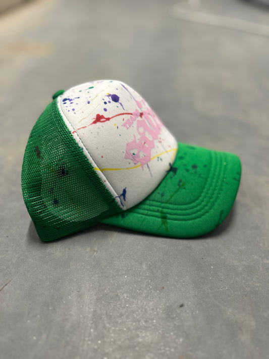 Paint Splash Trucker (White/Green/Multicolor)