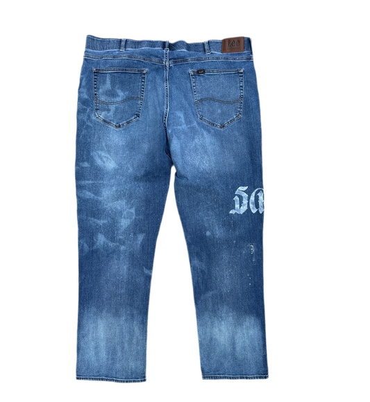 “Celestial Cross Cherub Denim”