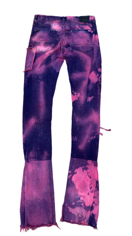 🔥 Crimson Cross Flare Denim