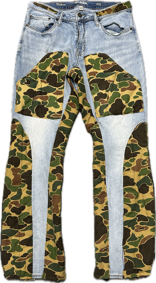 “Camo Clash Patchwork Denim”